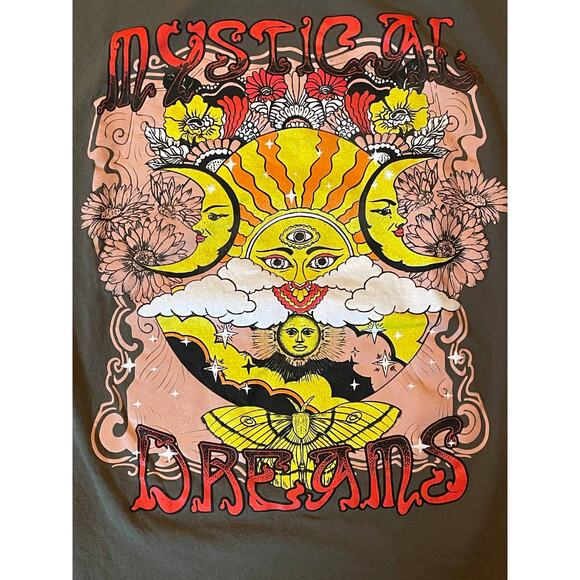 Call Your Mother Grey Mystical Dreams Graphic T-Shirt Small - Picture 2 of 6